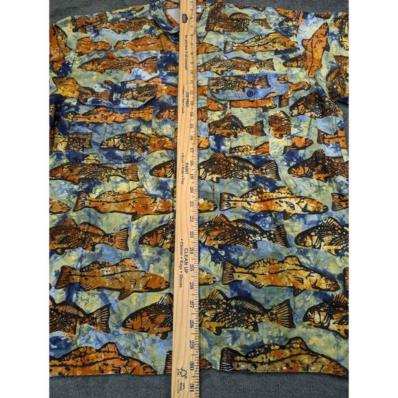 The Days Catch Men's Fishing Shirt Short Sleeve Vented Fish Print All Over Sz M - Picture 4 of 9
